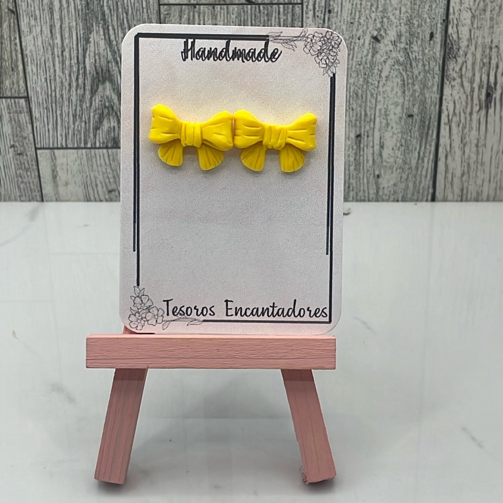 Handmade Yellow bow Earrings